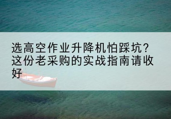两当高空作业升降机厂家推荐-选高空作业升降机怕踩坑？这份老采购的实战指南请收好